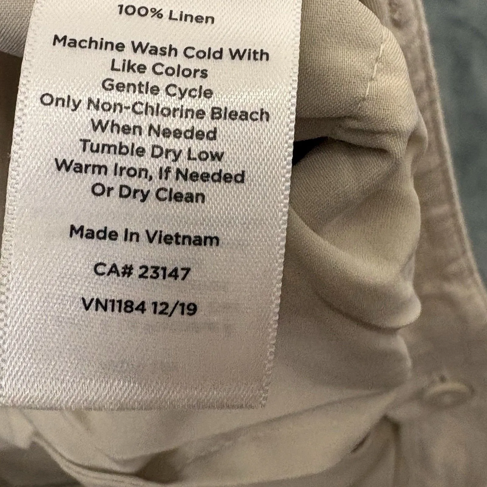 Talbots Wide Leg Linen Beige Off White Pants Size 6 - Image 8