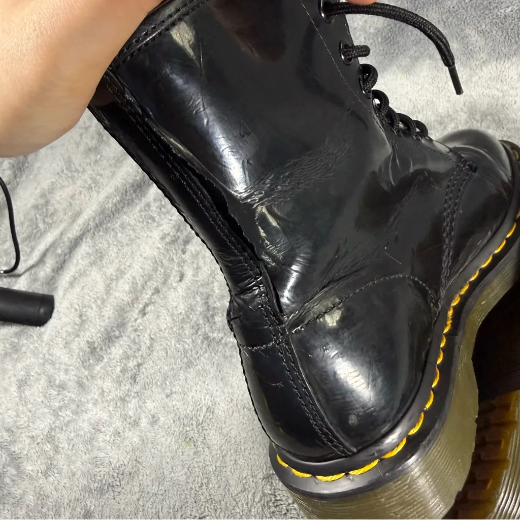 Dr. Martens 1460 Women’s 7 Lace Up 8 Eye Boots Black Patent Leather - Image 8
