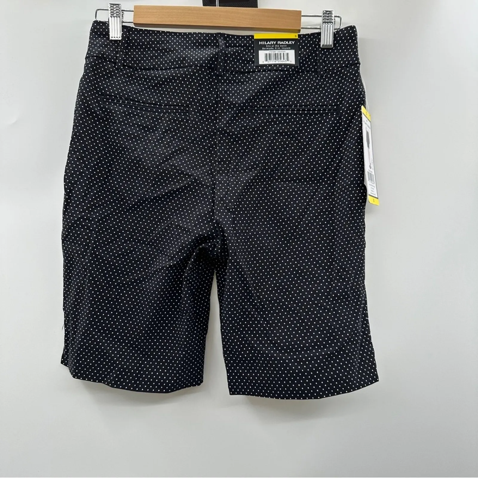 Hilary Radley Black & White Polka Dot Print‎ High Rise Knee Length Shorts Sz S - Image 2