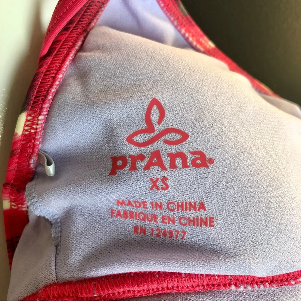 PrAna Cyra Tankini Swim Top Ikat Pattern Pink Azalea Modest Adjustable Summer XS - Image 8