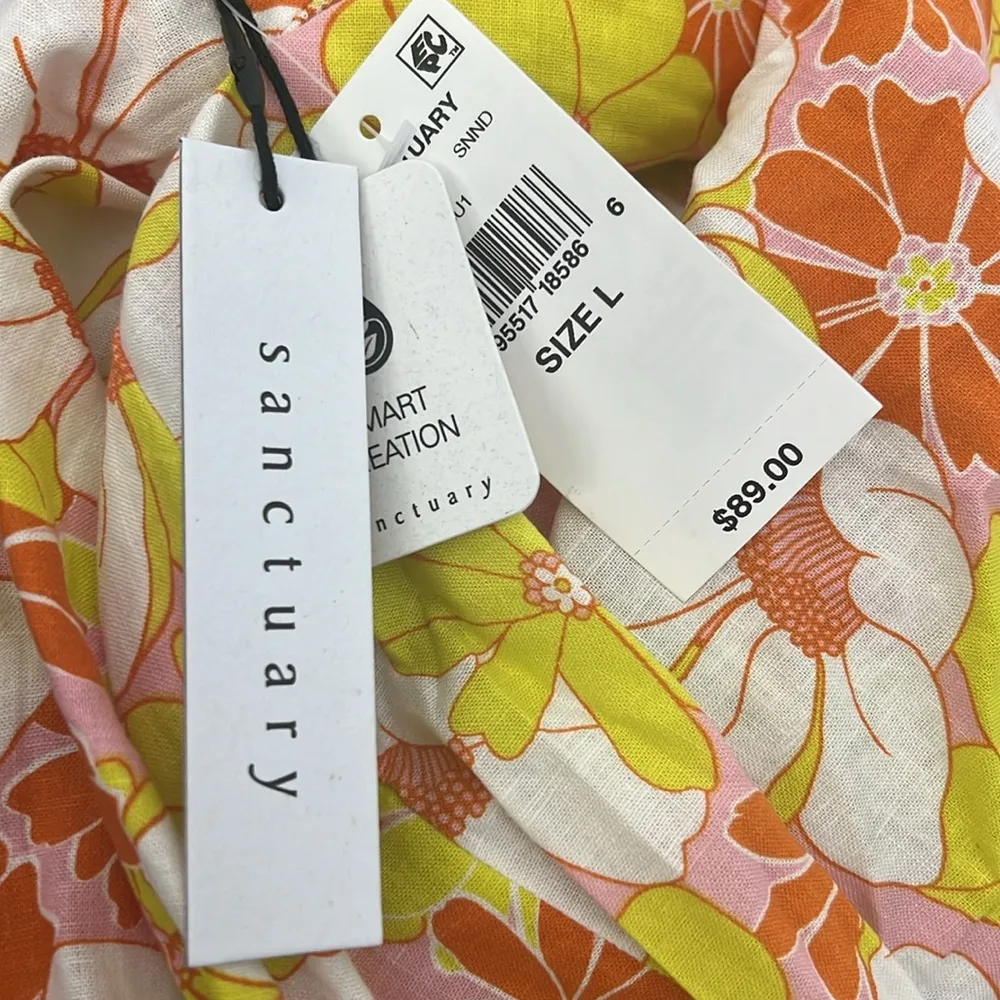 Sanctuary Everywhere Linen Blend Mini Skirt in Sunny Days, Size L New w/Tag - Image 4