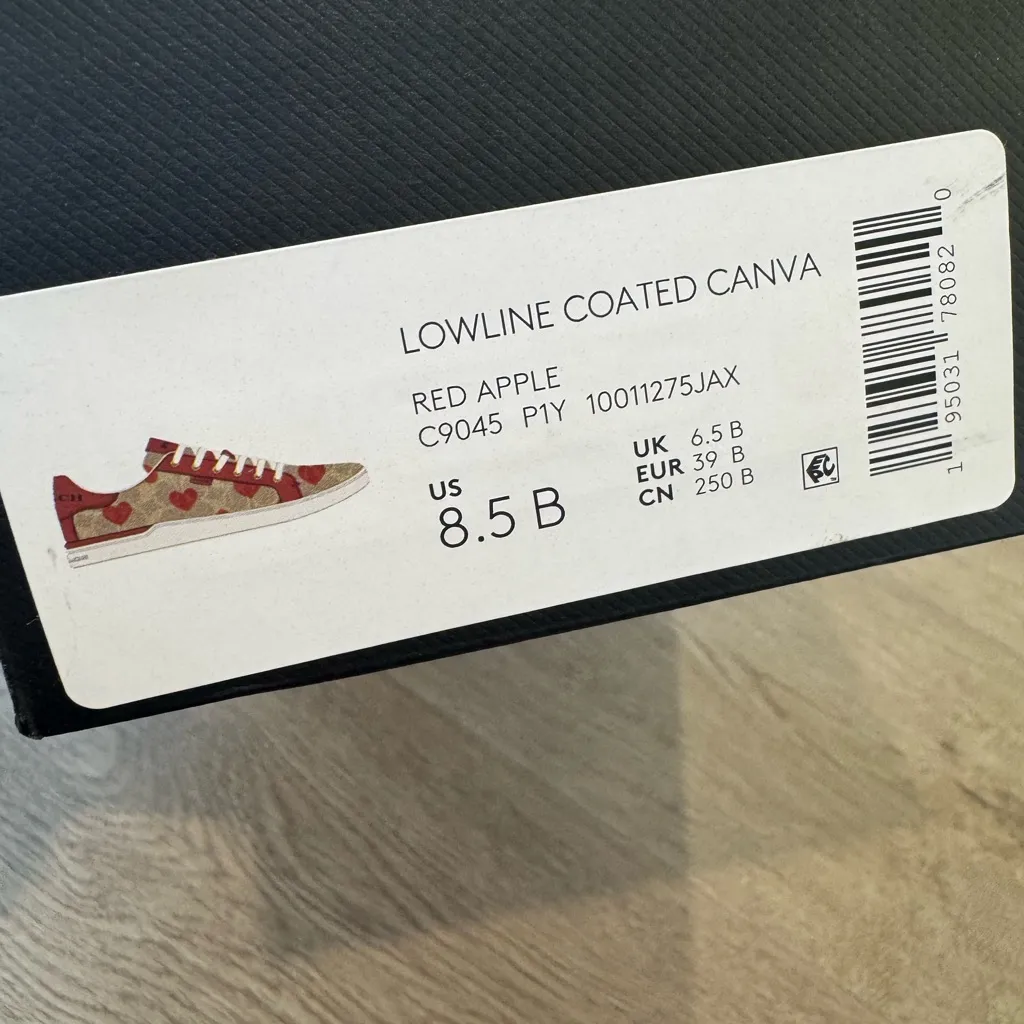 Coach Lowline Low Top Sneakers In Signature Canvas With Res Heart Print Sz 8.5 - Image 14