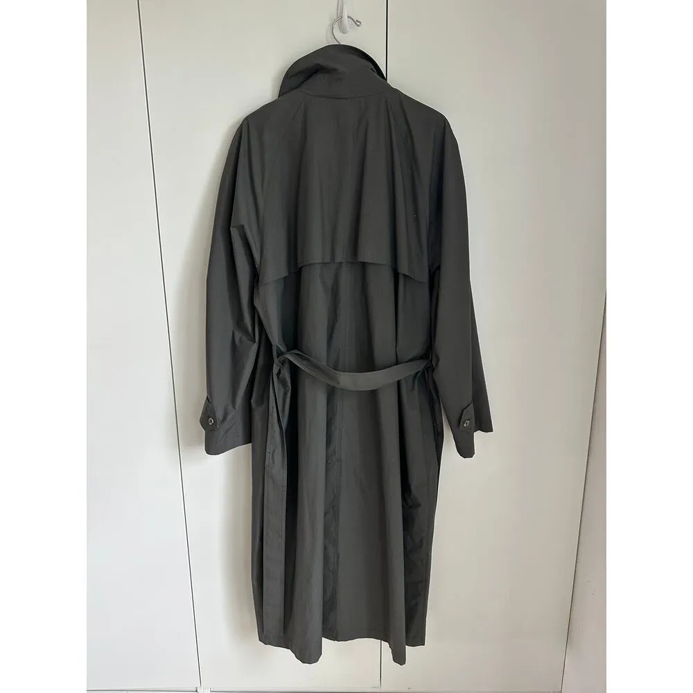 Vintage 80s Rain Trench coat Size Womens XL Mens L Gray Old Money Twee Classic - Image 8