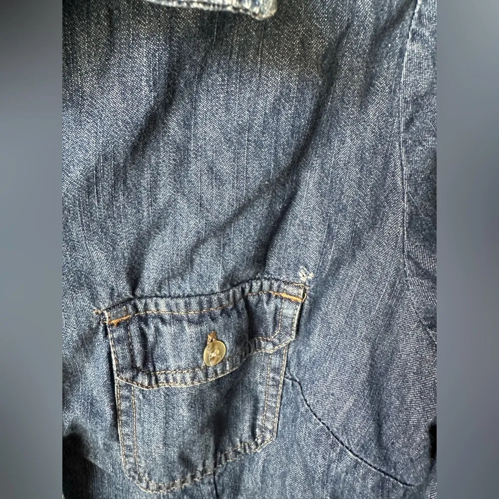 Vintage Faded Glory Denim Shirt Women’s Medium Button Up Western Y2K 90s Retro - Image 3