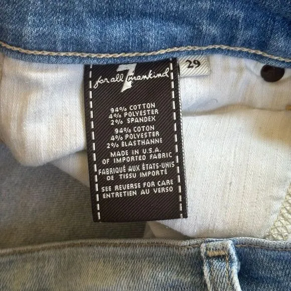 7‎ FAM Josefina Skinny Boyfriend Distressed Acid Wash Jeans Size 29 Mid Rise - Image 3