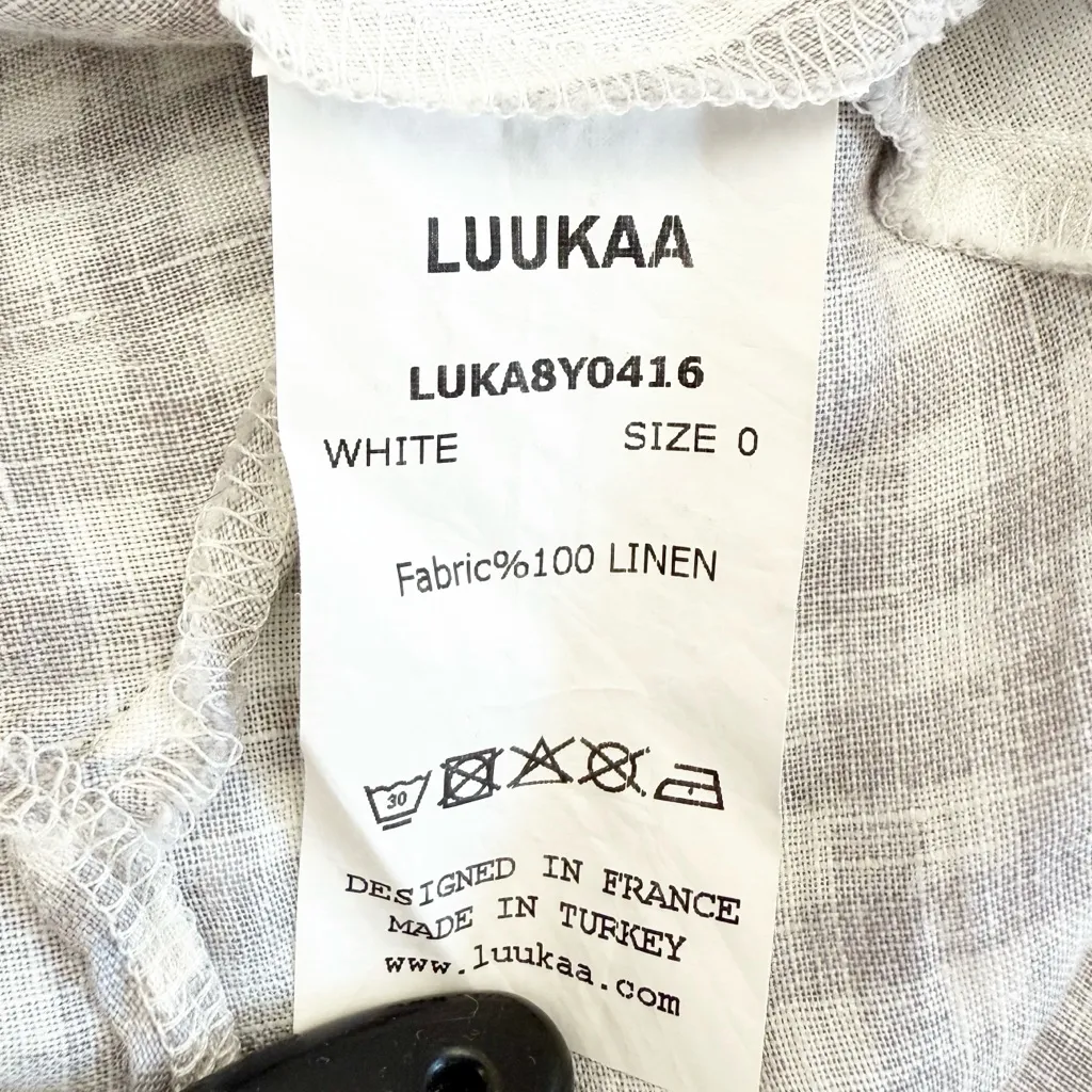 Luukaa Lagenlook Layered Asymmetrical Linen Midi Maxi Skirt Grey White Stripe Gray Size 6 - Image 9