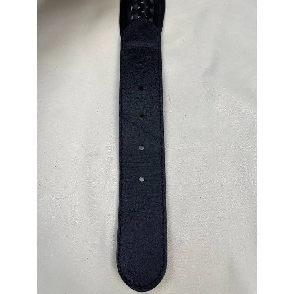 Western Women's Belt Black Genuine Leather Braided Size XXL SKU 6191 - Image 6