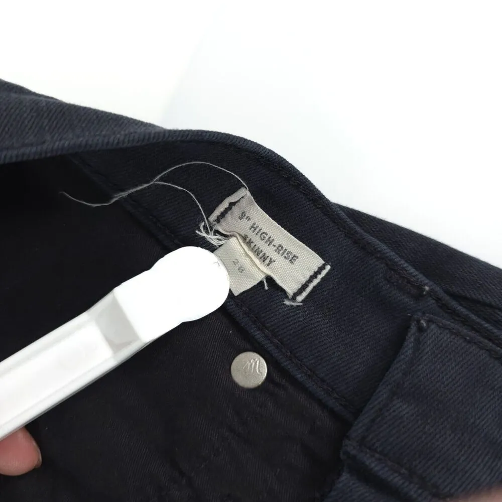 Madewell Jeans 9" High Rise Skinny Ankle SIze 28 Black Stretch Denim - Image 6