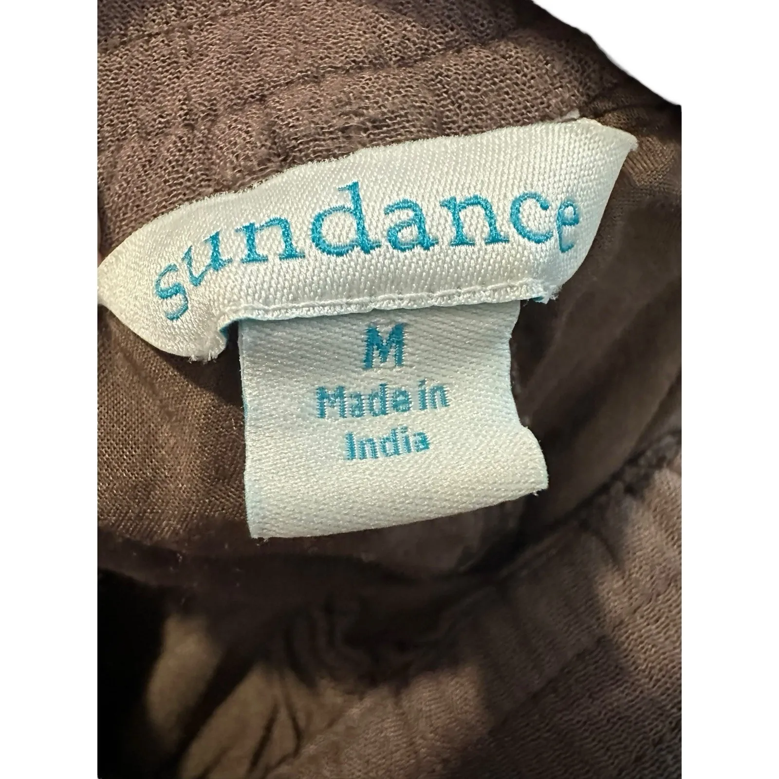 Sundance Le Meridien Embroidered Pants Women Medium Crop Brown Flowy Boho #B6-2 - Image 3