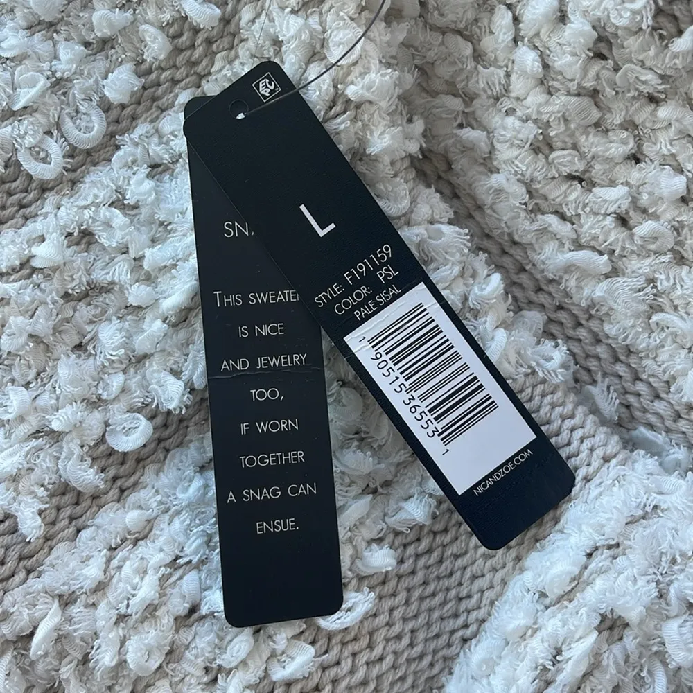 NWT Nic+Zoe Pale Sisal Sweater Loop Up Cardy Cream Button Front cardigan - Image 2