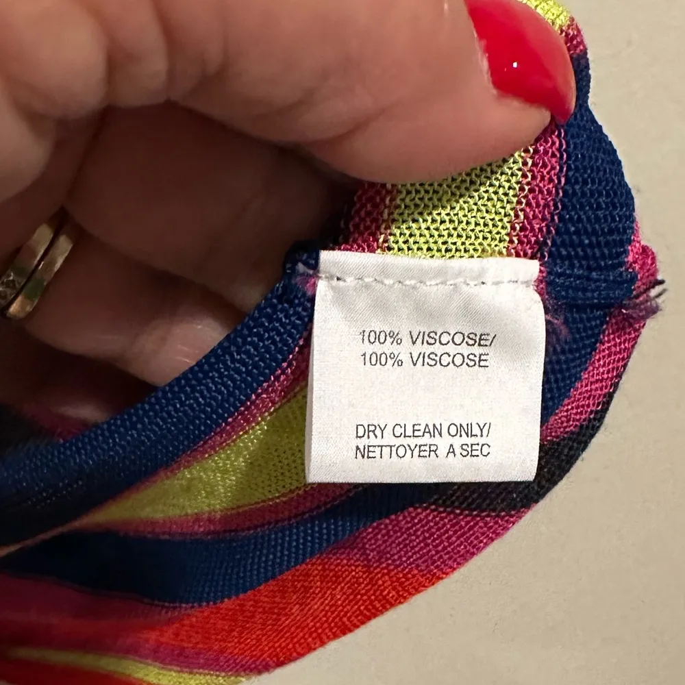 TRINA TURK STRIPED COLORFUL KNIT SHORT SLEEVE LINED DRESS XS - Image 8