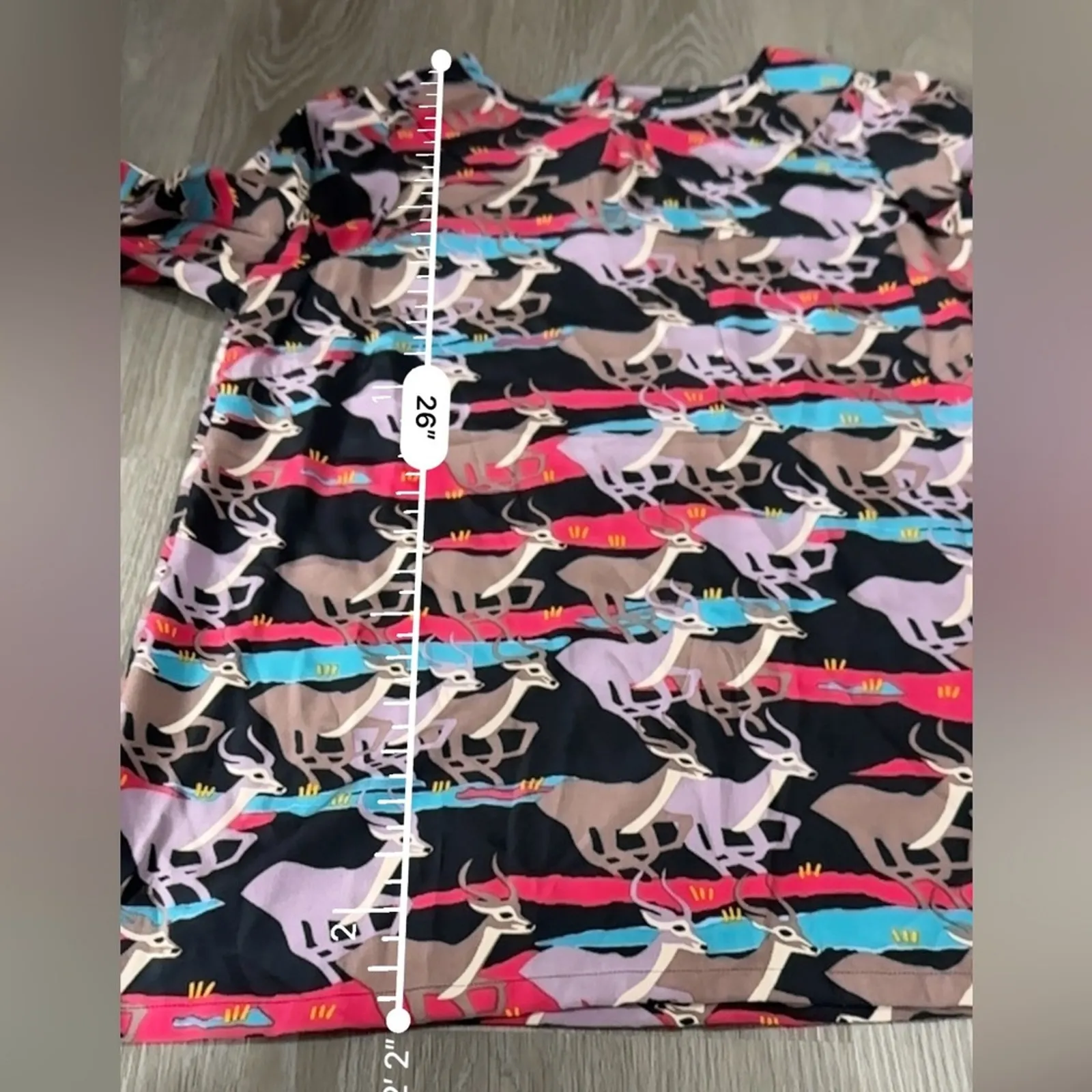 Marc by Marc Jacobs Impala Deer Print Silk Multicolor Long Sleeve Top Size 4 - Image 7