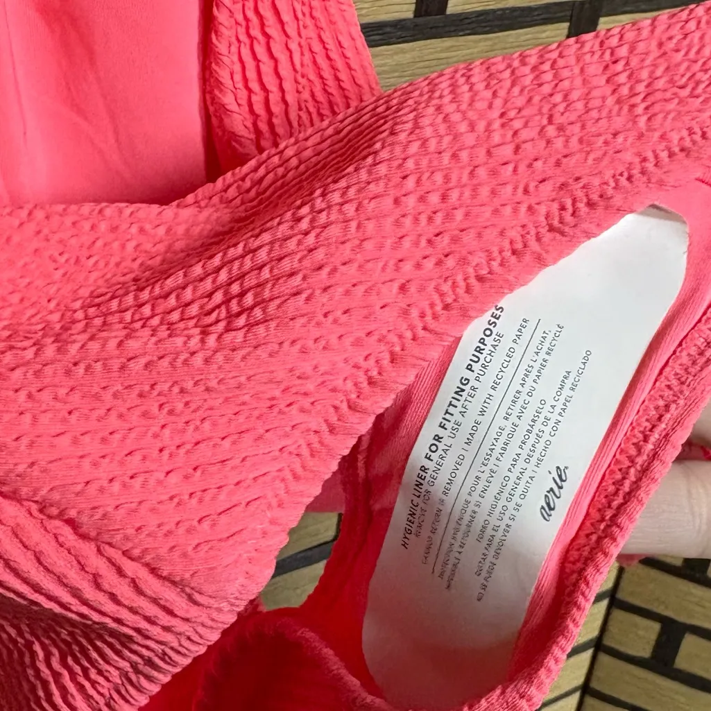 American Eagle Pink‎ One Piece Cheekiest Swimsuit Size Large - Image 5