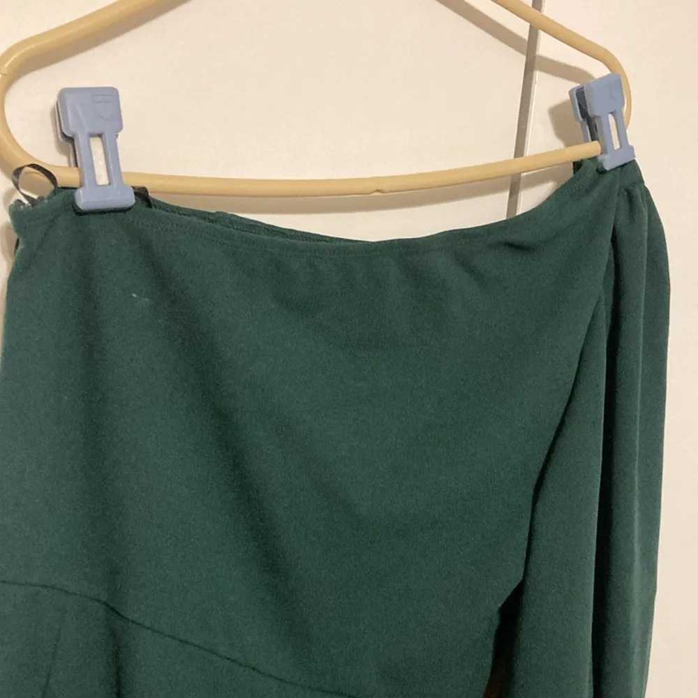 SHEIN Belle One Shoulder Lantern Sleeve Split Thigh Bridesmaid Dress Green NWT L - Image 6