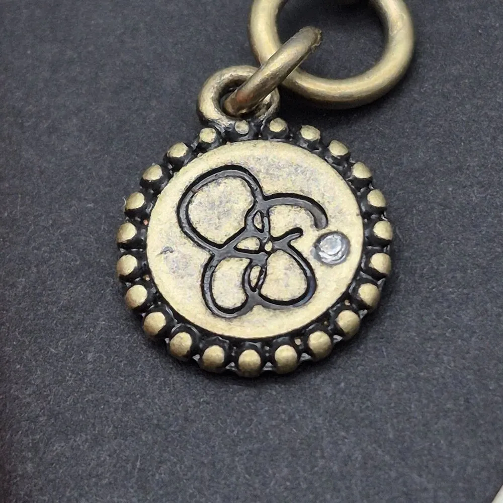 NWT Jessica Simpson Bronze Gold Pendant Necklace Orange Arrow Design Crystal 28" - Image 7