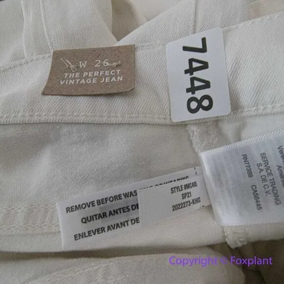 New! Madewell The Perfect Vintage Jean in Tile White,‎ size 26 - Image 16
