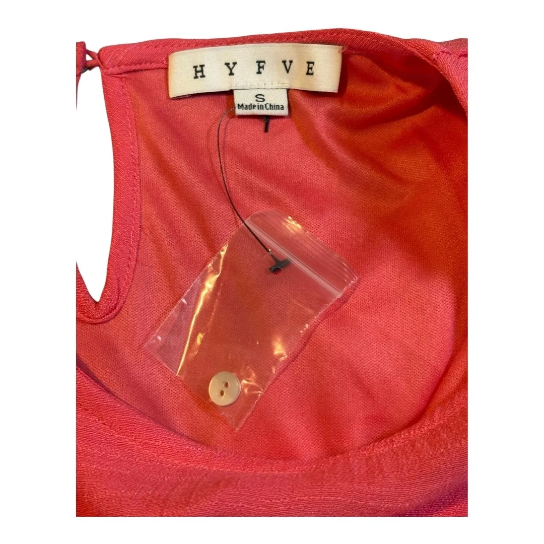 HYFVE Coral Ruffle Sleeveless Dress Smocked Waist Tiered Summer‎ Size Small NWOT - Image 8