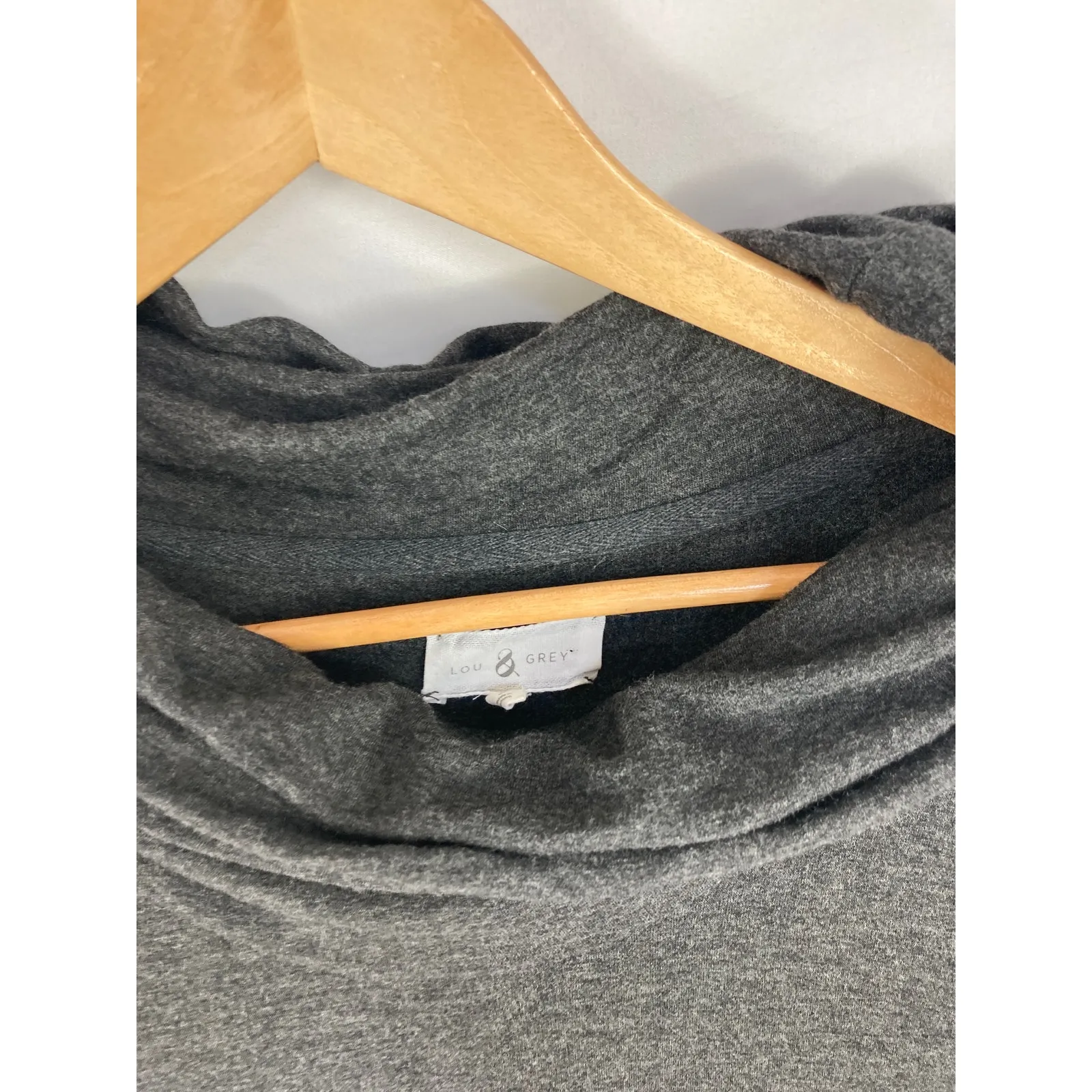 Lou & Grey Signature Soft Long Sleeve Cowl Neck Cozy Dress Grey Size Small - Image 4