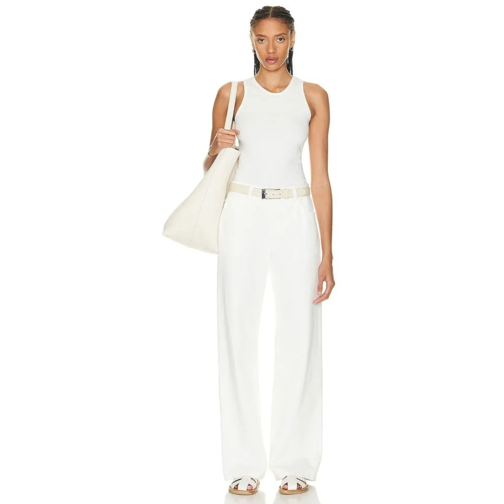 The Row Womens White Racerback Tank Top  XS Sleeveless Casual Cotton Blend - Image 15