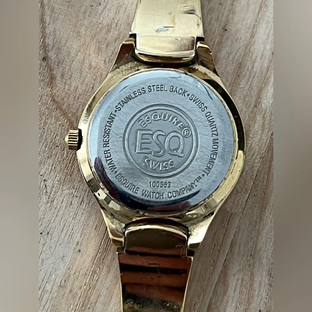 ESQ by Movado Ladies Watch Black Dial Gold Tone Bracelet and Hands - Image 7