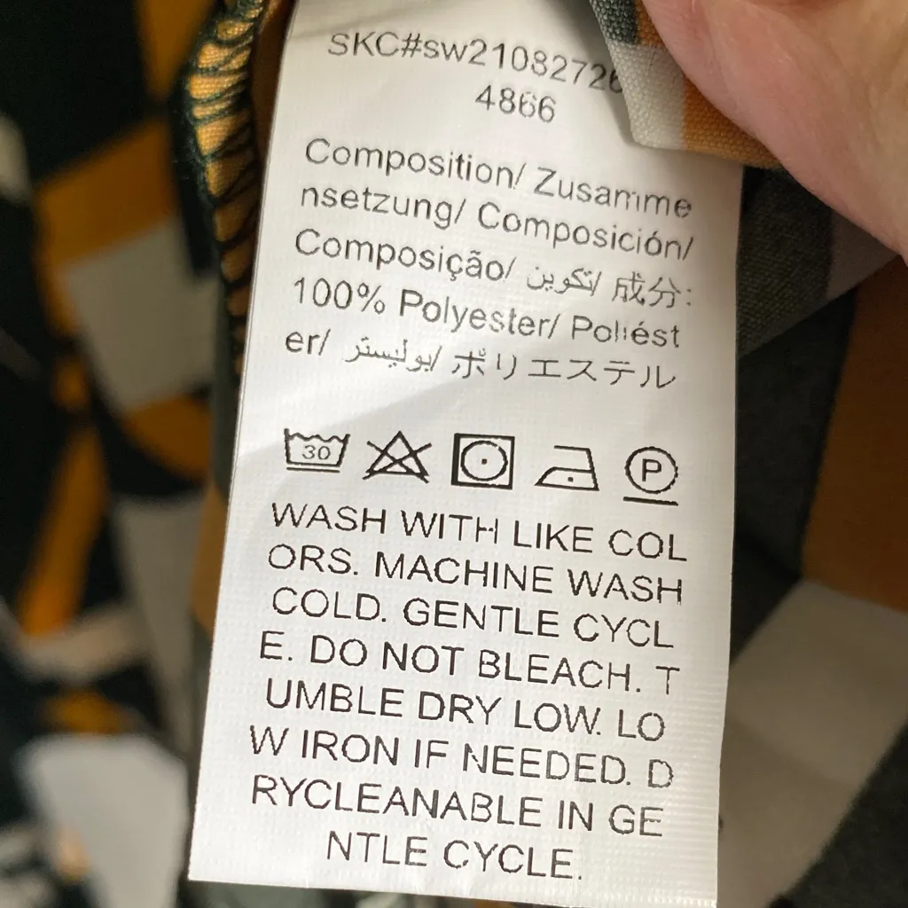 SHEIN Abstract Green and Yellow Blouse - Image 5