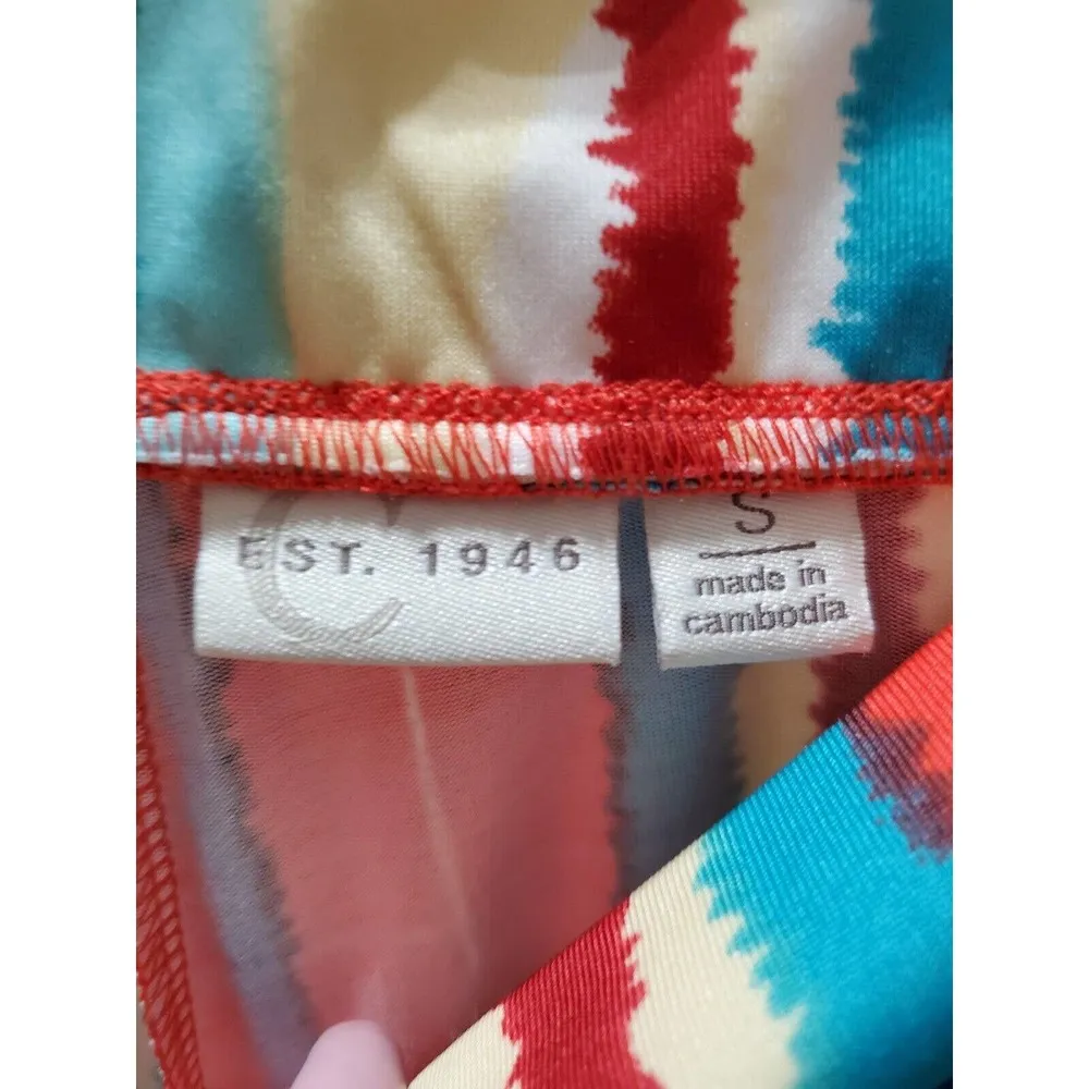 EST. 1946 Multicolor Polyester Mid Rise Wide Legs Comfort Waist Palazzo Pant S - Image 5