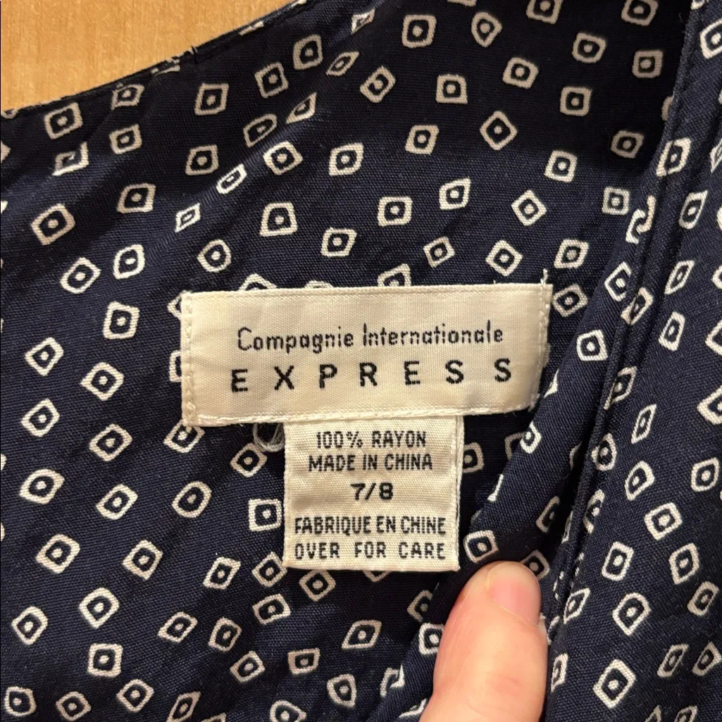 Vtg Express Romper 90s Patterned Culottes Size 7/8 - Image 7