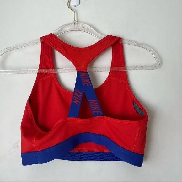 Nike Dri-Fit Bright Red & Blue Logo Sports Bra M - Image 2