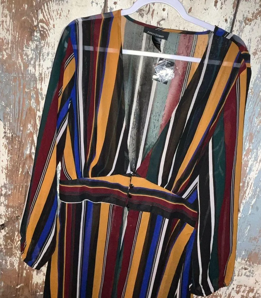 Ashley Stewart Size 18/20 Cardigan Duster Striped NWT - Image 3