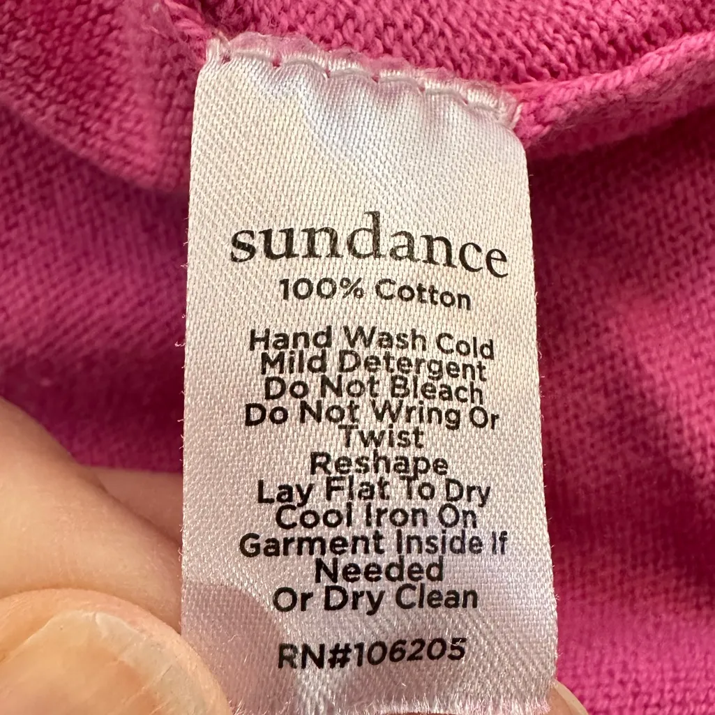 Sundance Women's Pink Acid
Wash Knit Cap Sleeve Sweater Top Lightweight Size 2X - Image 3