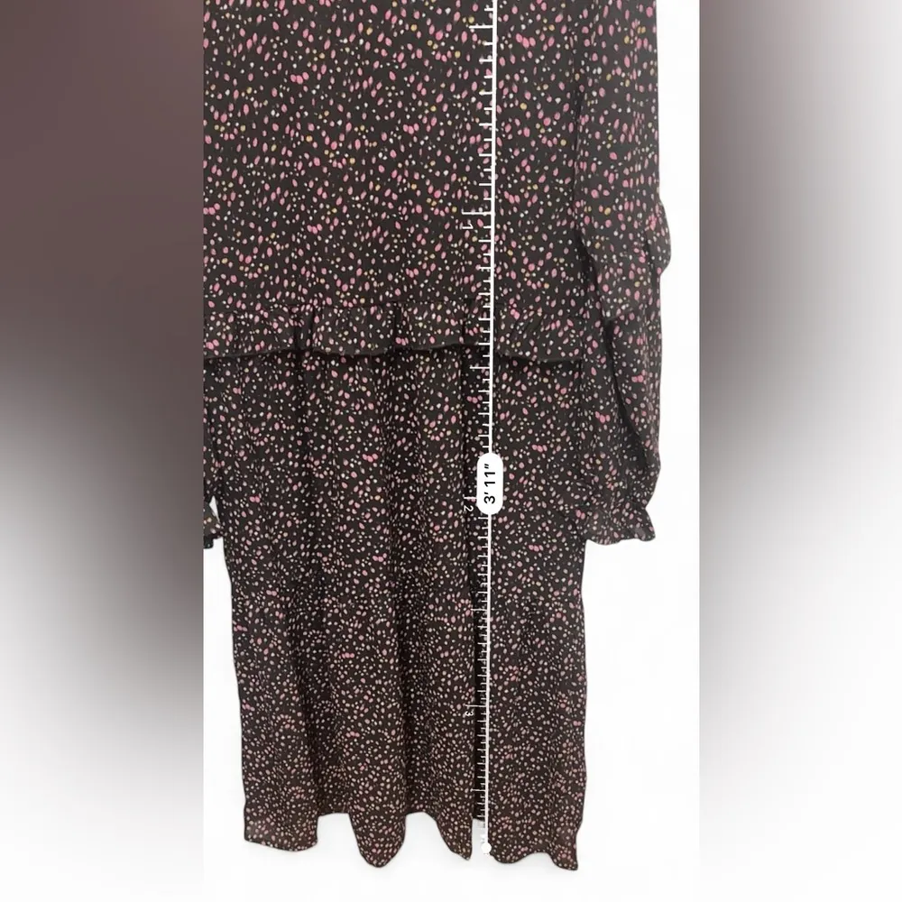 Jacqueline de Yong tiered floral midi dress black w/tiny floral print size 36/4 - Image 13