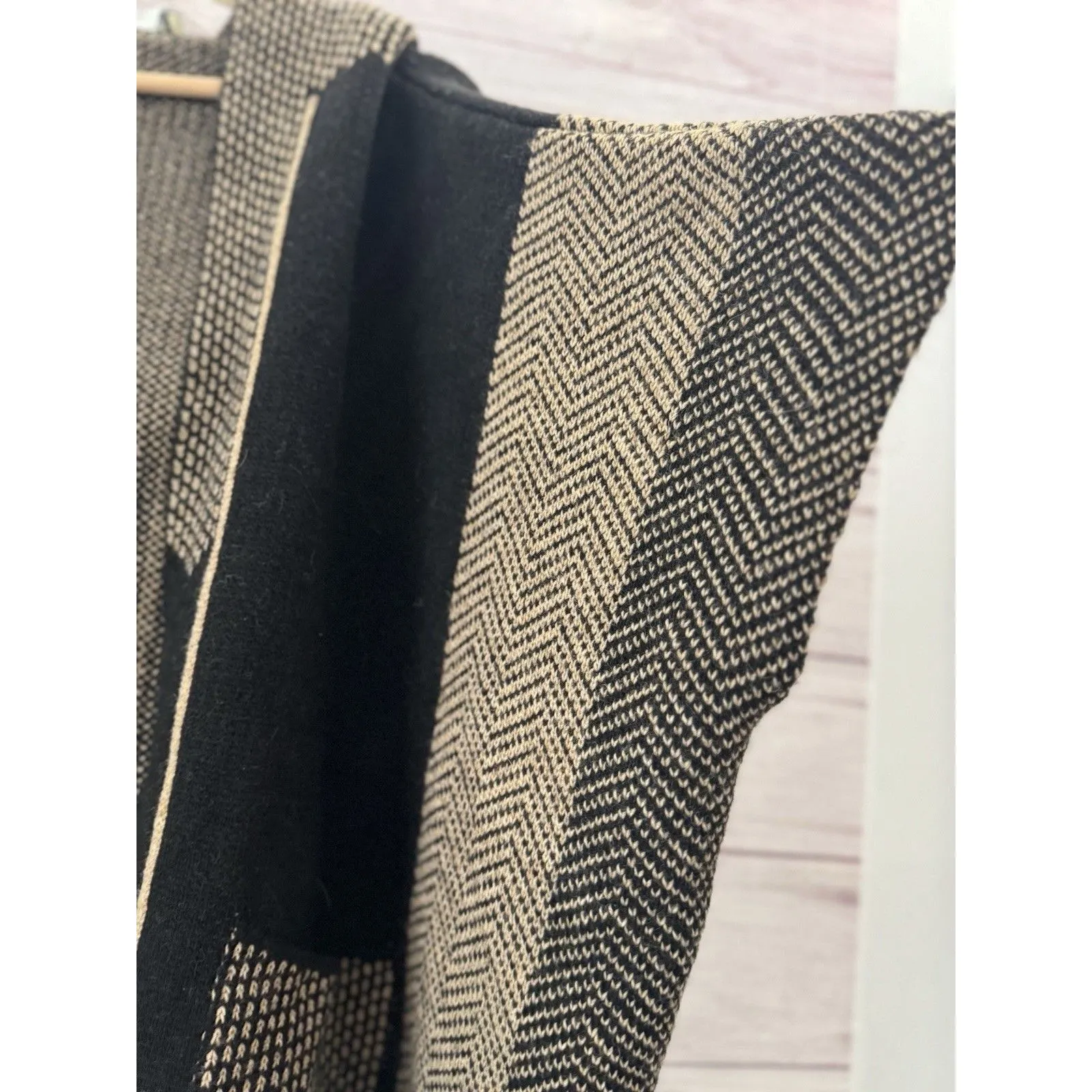 Cocogio Sweater Cardigan Open Hoodie Women Black Wool Blend Made In Italy Wool Size 0 - Image 6