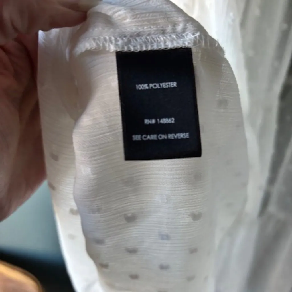 Torrid 0 White L Cover Up Swiss Dot Sheer Open Feminine Boho Tiered Layering - Image 9