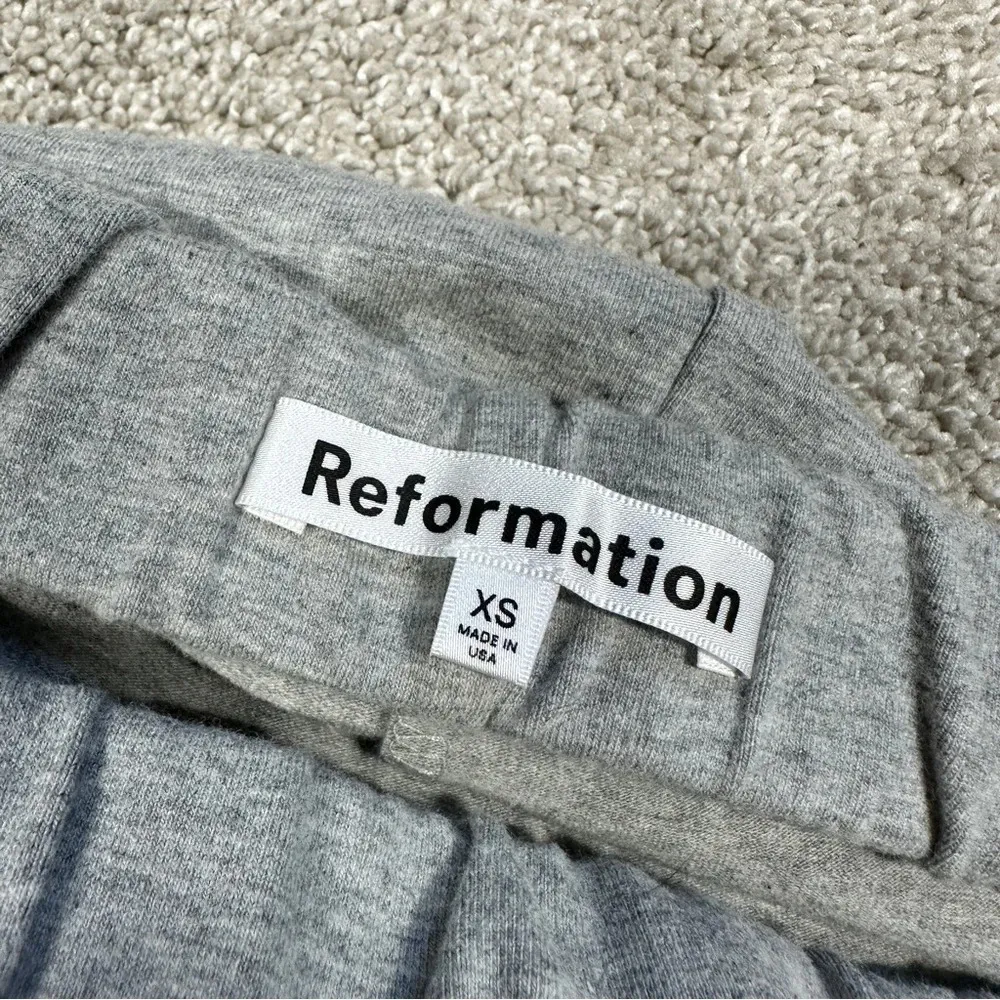 Reformation Elowen Knit Jersey Midi Skirt Pull On Organic Cotton Heather Grey XS - Image 12
