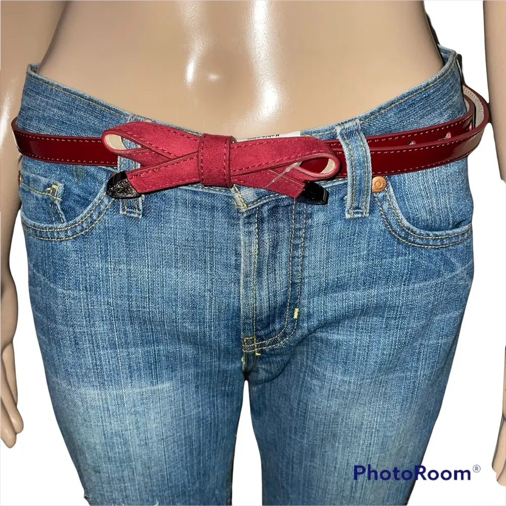 Kohls burgundy bow tie belt - Image 2