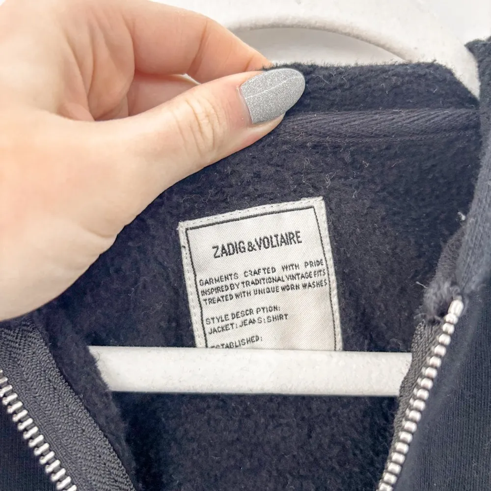 Zadig & Voltaire Comfy Foil Skull Zip Up Hoodie - Image 6