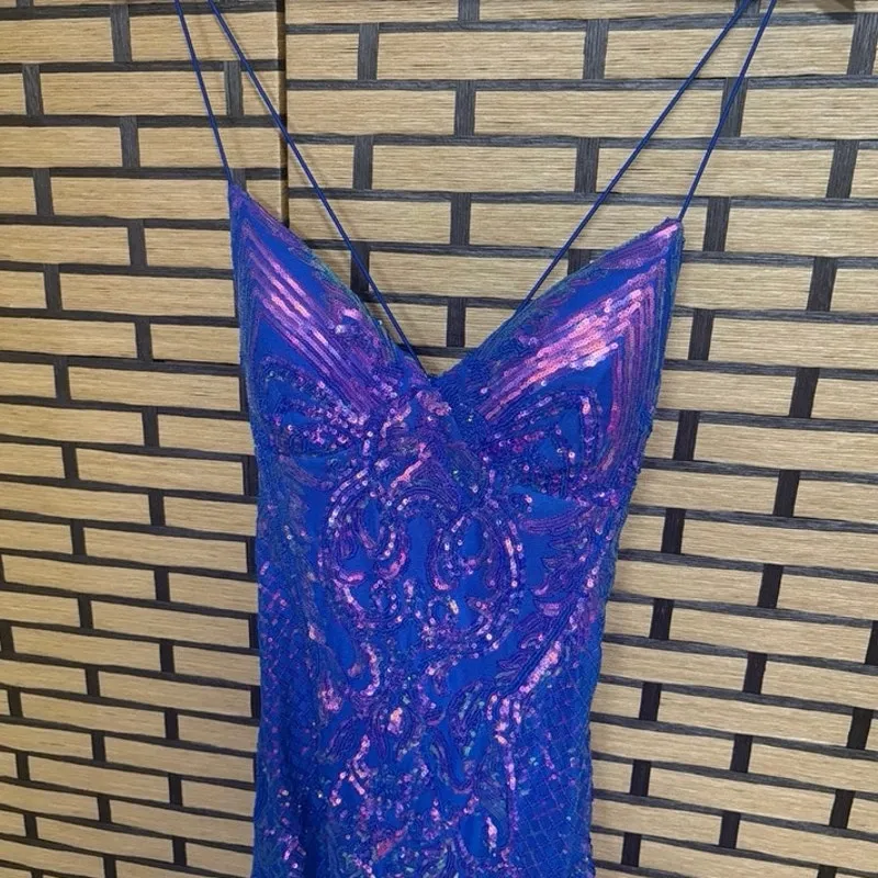 Windsor Blue/Purple Sequin Mini Dress Size Medium - Image 3