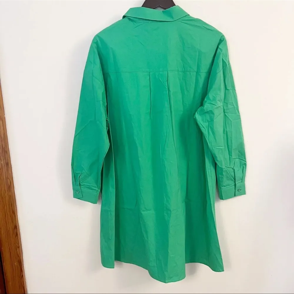 Green Button Front Shirt Dress Size 6 NEW Emersyn Collared - Image 9