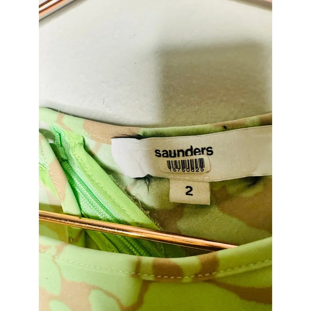 SAUNDERS COLLECTIVE Green Rose Printed Floral Crewneck Luna Maxi Dress Size 2 - Image 11