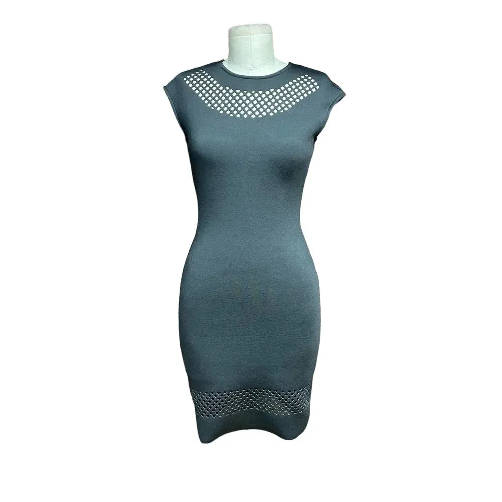 Torn by Ronny Kobo Morgan Laser Cut Dress Black Size‎ XS - Image 4