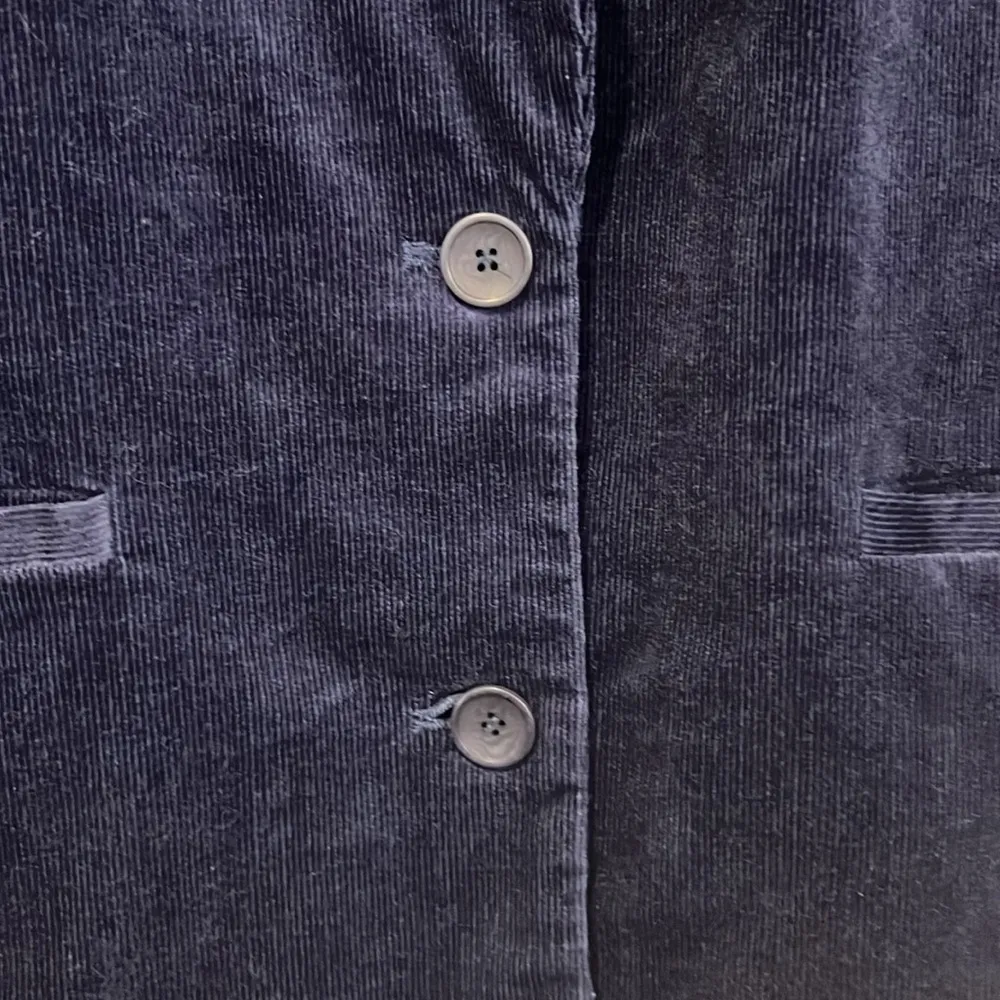 Eileen Fisher Mid Night blue Notch Lapel Corduroy Blazer size 6 - Image 6