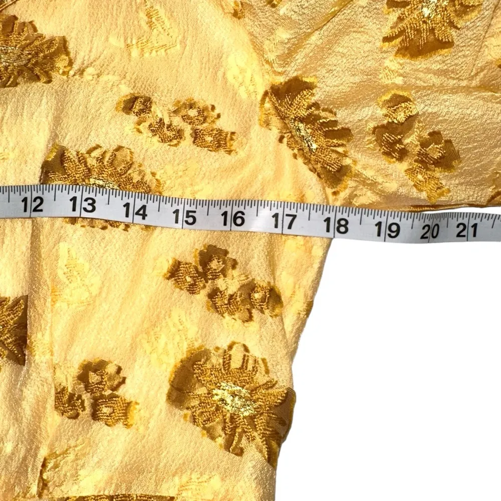 NWT Abbey Glass Charlotte Yellow Floral Button Front Gown Midi Dress SMALL - Image 6