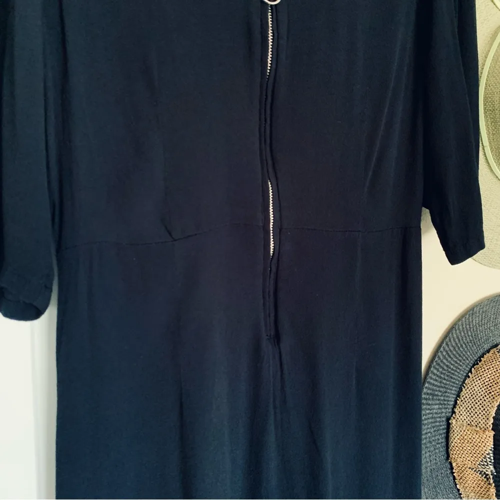 Who What Wear Women's Classic Black Silk Front Zip Detail Cocktail Dress Size: M - Image 7