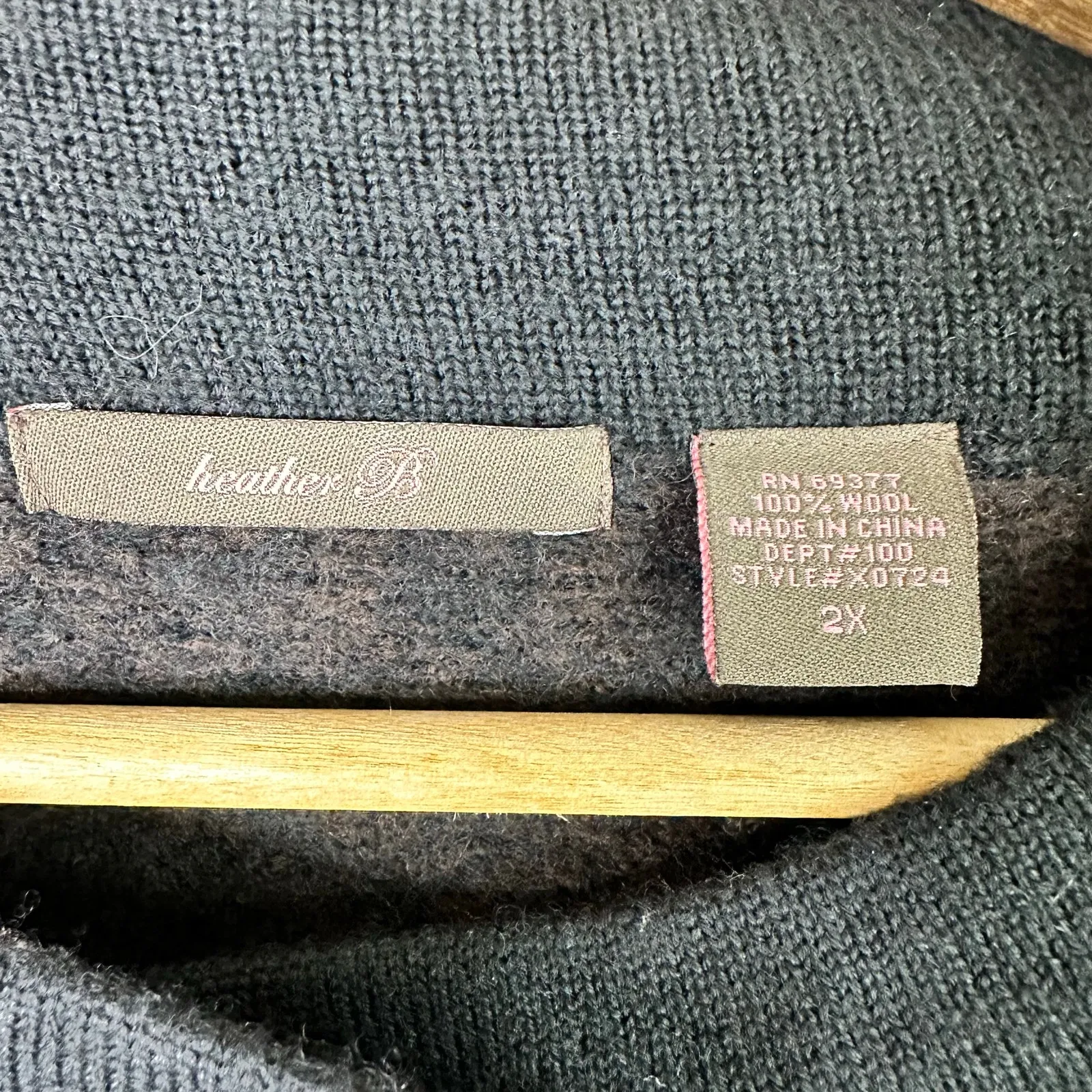 Heather B Womens size 2X Wool Houndstooth Swing Cape Jacket Cardigan Black Brown - Image 8