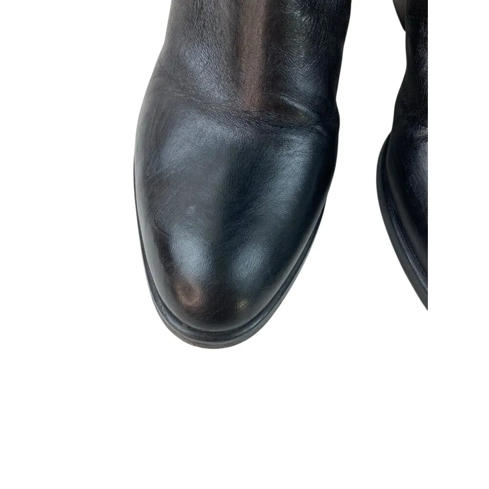 *Vero Cuoio Boots Womens Sz 36 Black Leather Knee High Fold Over Classic Luxury - Image 15