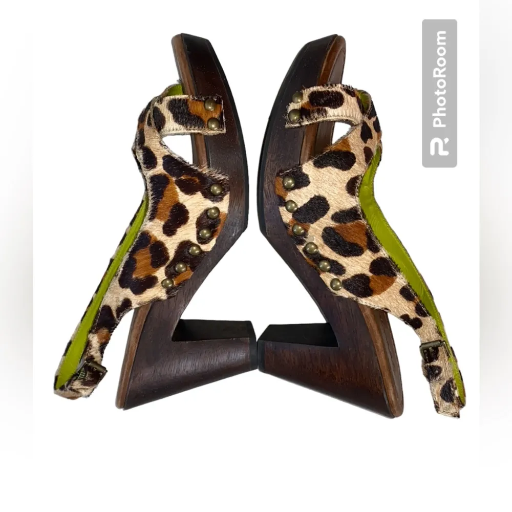 Boden Calf hair cheetah print heels - Image 7