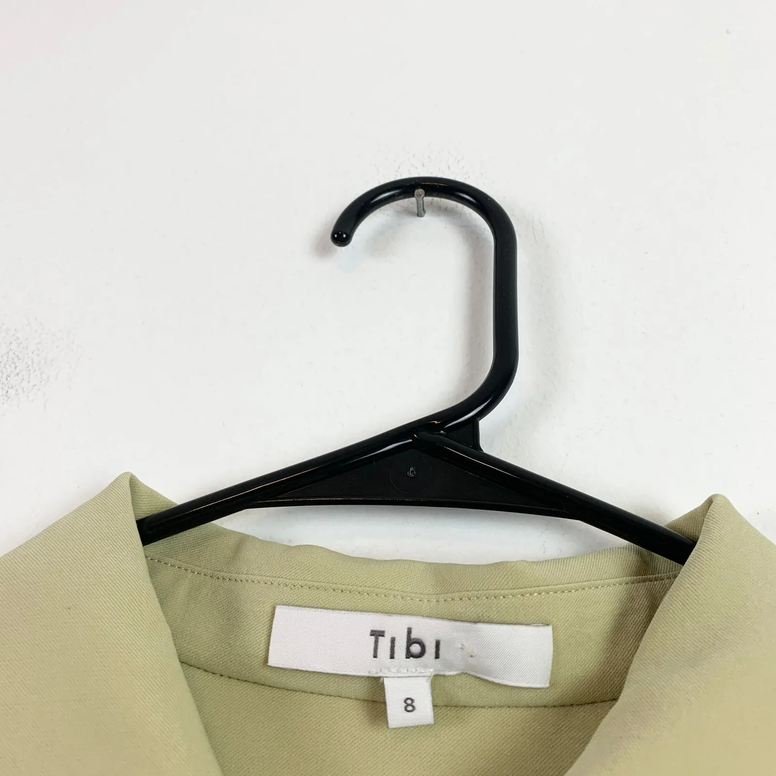 Tibi Soft Drape Slim Button Down Collared Shirt Top Clay Size 8 - Image 5