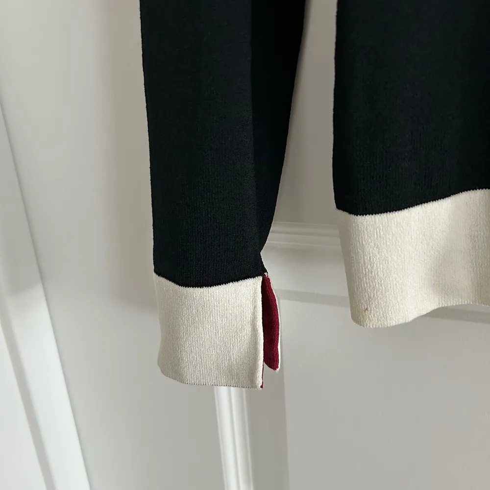 The Limited Colorblock Knit Top Black Cream Size M - Image 4