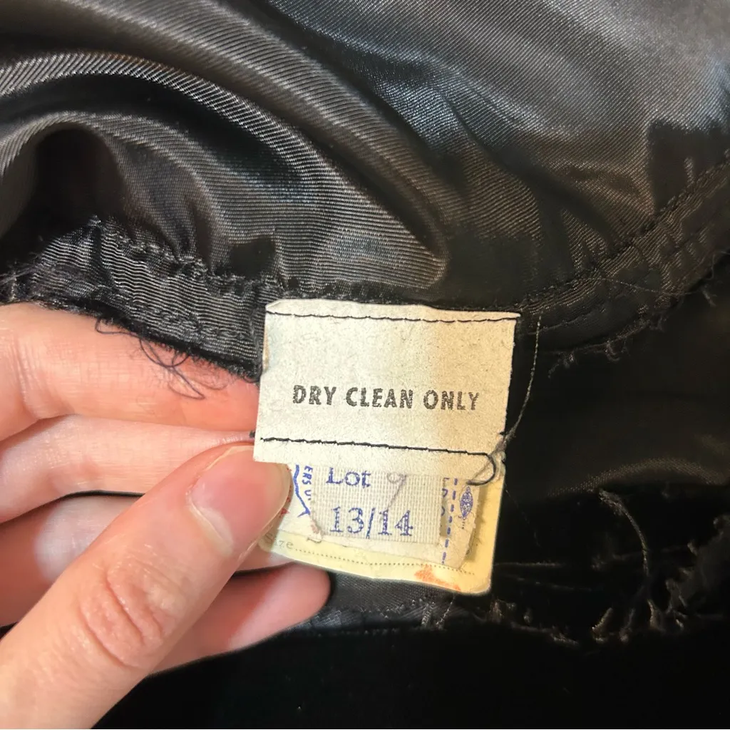 Vintage ILGWU Union Made Black Velvet Maxi Dress Glam Whimsygoth Fairy Regency Size M - Image 10