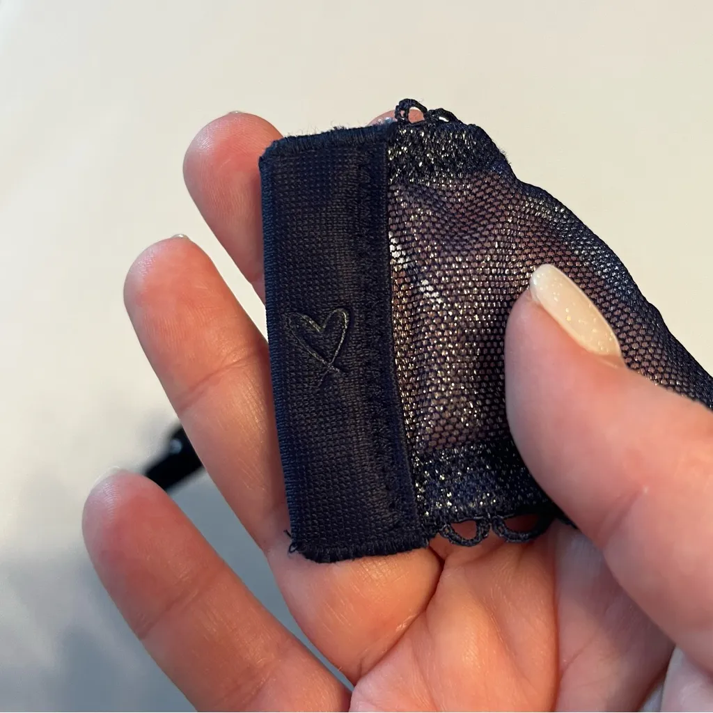 Victoria's Secret Womens Size 34B 34 B Blue Metallic Mesh Unlined‎ Underwire Bra - Image 5